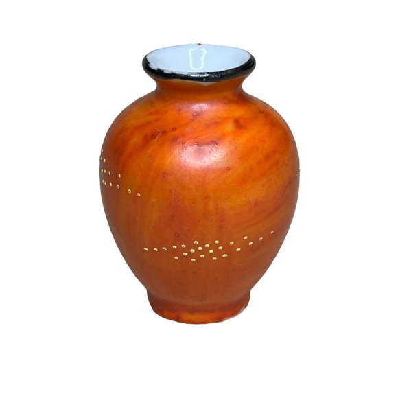 Vintage Porcelain Miniature Vase Orange Made in Japan - Picture 3 of 7